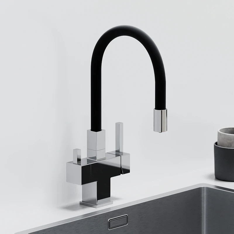 Смеситель для кухни Sancos Arno SC4005CH Хром Черный латунь