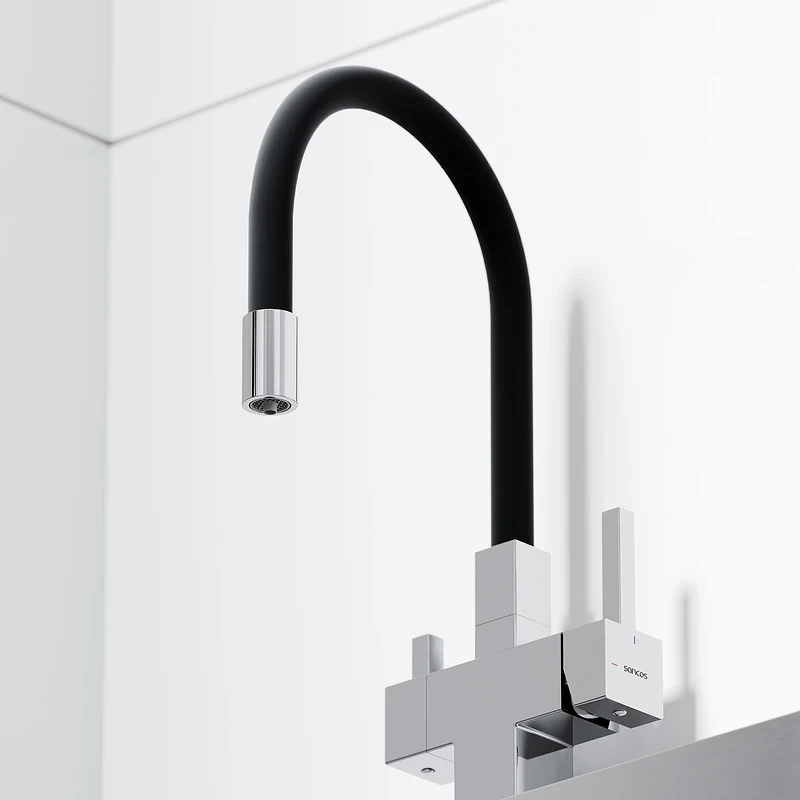 Смеситель для кухни Sancos Arno SC4005CH Хром Черный латунь