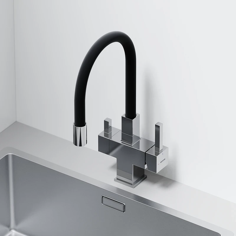 Смеситель для кухни Sancos Arno SC4005CH Хром Черный латунь