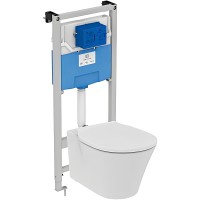 Комплект унитаза с инсталляцией Ideal Standard Connect Air E212101 с сиденьем Микролифт фарфор подвесной