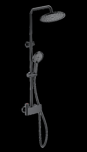 Душевая система Wonzon & Woghand Muse WW-B3110-MB с термостатом цвет Черный матовый
