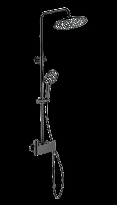 Душевая система Wonzon & Woghand Muse WW-B3110-MB с термостатом цвет Черный матовый