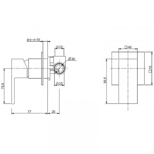 Смеситель для душа Cezares UNIKA-DIM-03/24 Золото 24 карат латунь встраиваемый