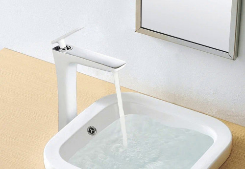 Смеситель для раковины Rose R16F R1611F Белый Хром латунь