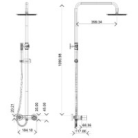Душевая система Boheme Stick 128-WG.2 Белая Золото латунь на стену