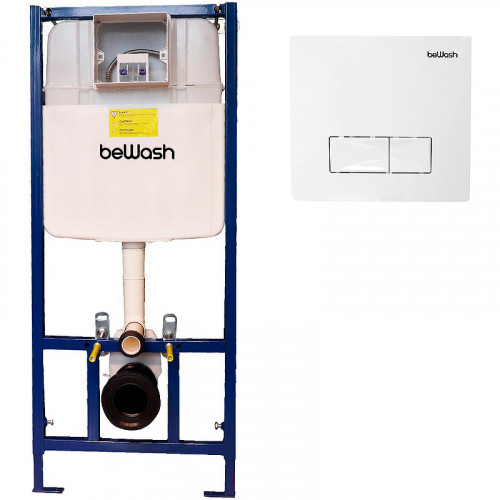 Инсталляция beWash BW74 K500RZVP0400BY000000 для унитаза с Белой клавишей смыва пластик