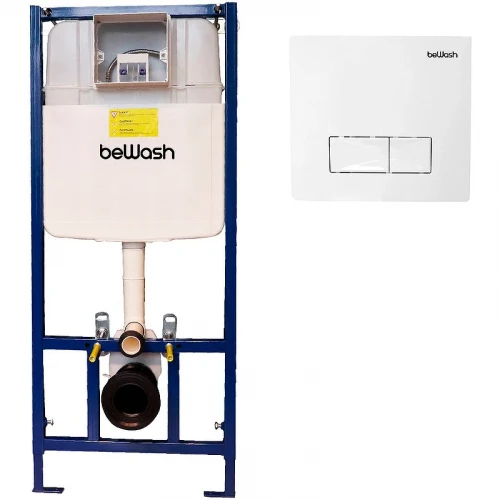 Инсталляция beWash BW74 K500RZVP0400BY000000 для унитаза с Белой клавишей смыва пластик