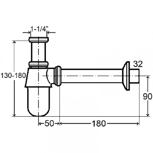 Сифон для раковины Viega 366681 Хром