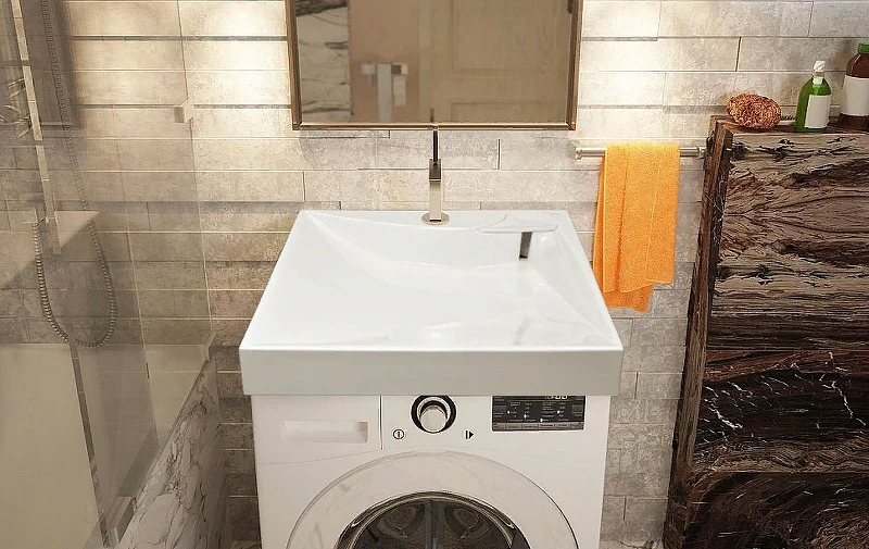 Раковина Azario Gratsiy 60 CS00078505 на стиральную машину Белая искусственный камень (литьевой мрамор) подвесная, на стиральную машину