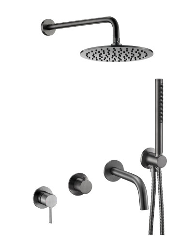 Душевая система Benesque Lumiere 21016903 цвет Черный брашированный