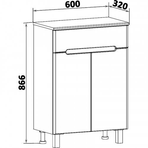 Тумба Runo Парма 60 00-00001041 Белый МДФ / ЛДСП