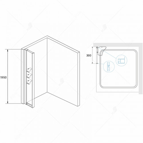 Душевая стенка RGW Z-42 30 03064230-11 профиль Хром стекло прозрачное