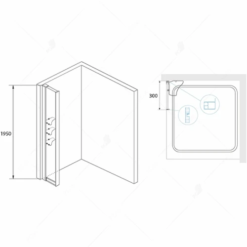 Душевая стенка RGW Z-42 30 03064230-11 профиль Хром стекло прозрачное
