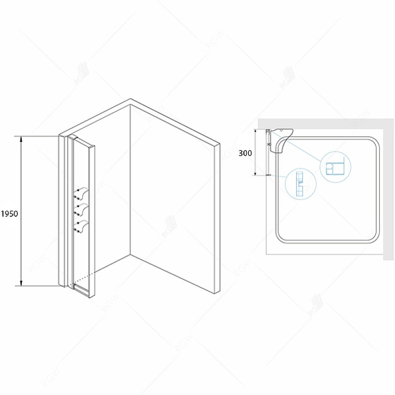 Душевая стенка RGW Z-42 30 03064230-11 профиль Хром стекло прозрачное