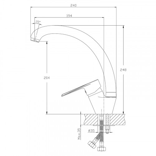 Смеситель для кухни Rossinka RS28-23 Хром