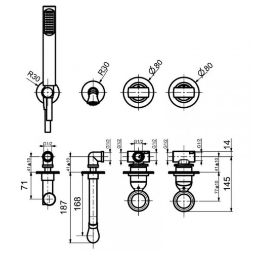 Смеситель для ванны Webert Opera OA860312980