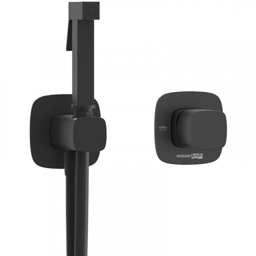 Гигиенический душ со смесителем WasserKRAFT Nuthe A9151.327.241.212 Черный матовый латунь встраиваемый