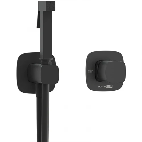 Гигиенический душ со смесителем WasserKRAFT Nuthe A9151.327.241.212 Черный матовый латунь встраиваемый