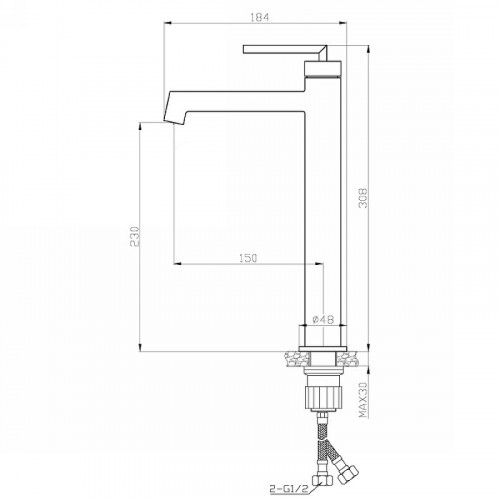 Смеситель для раковины BelBagno Acqua ACQUA-LMC-CRM Хром латунь