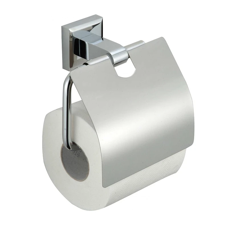 Держатель туалетной бумаги Savol S-009551 с крышкой цвет Хром