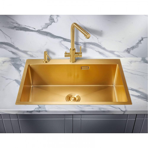 Кухонная мойка Milacio Denia 75 Steel MC.77508 цвет Золото брашированное