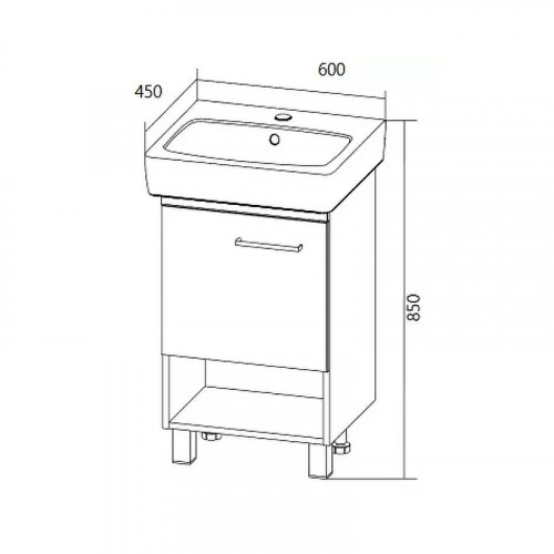 Тумба под раковину 1MarKa Tera 60 У76065 Дуб Сонома МДФ / ЛДСП