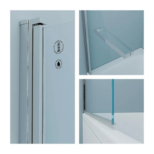 Шторка на ванну Iddis Ray 80х140 RAY6CS8i90 профиль Хром стекло прозрачное