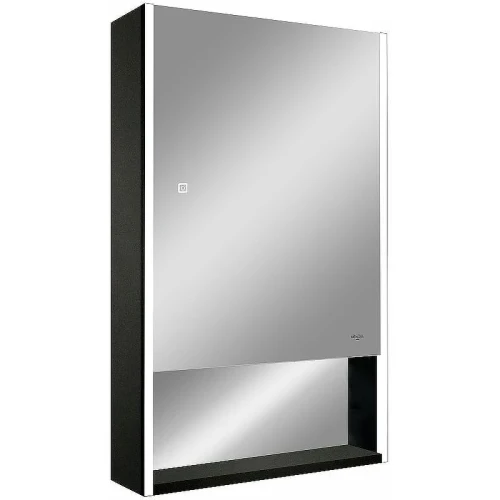 Зеркальный шкаф Reflexion Box 600х800 RF2421BL с подсветкой Черный матовый