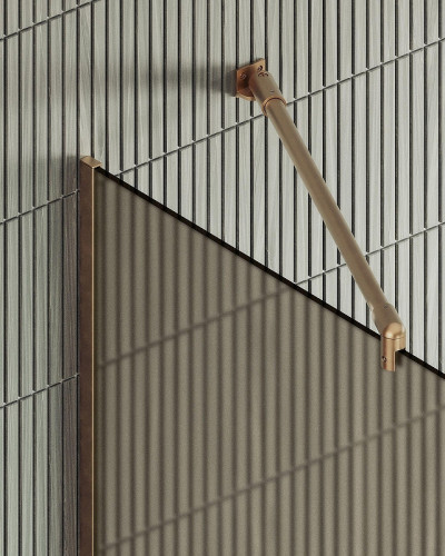 Душевая перегородка Maybah Glass MGD-692-2у 890х1950 в узком профиле Бронза стекло бронзовое матовое