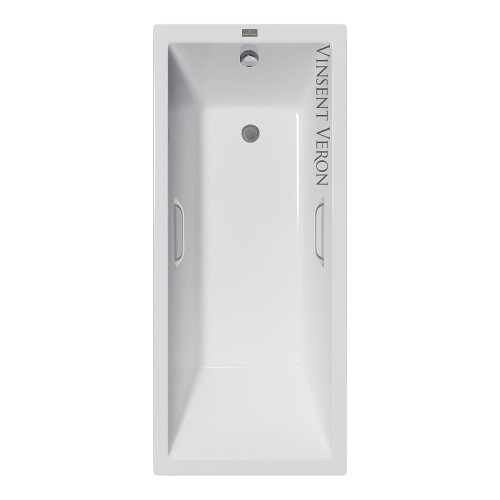 Чугунная ванна Vinsent Veron Square 140x70 VSQ1407045H/VH0012NI цвет Белый с квадратными ручками никель