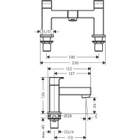 Смеситель на борт ванны Hansgrohe Vernis Shape 71452000 Хром латунь