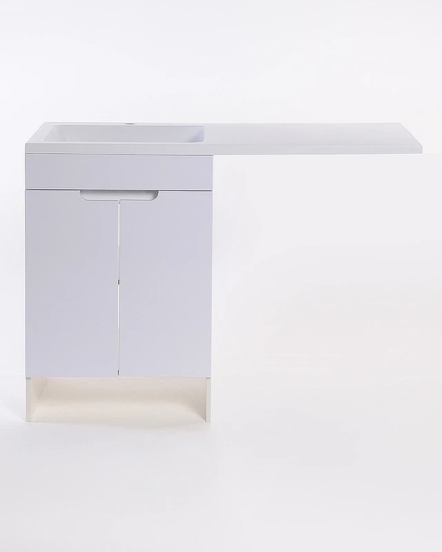 Тумба с раковиной Orange Sistema 120 L STD-120TUW+RAL Белая глянцевая МДФ / ЛДСП