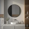 Зеркало Defesto Aura 90х90 DF 2986S с подсветкой 28W-4500K/Сенсорный выключатель/Нейтральный белый свет/Черная рама