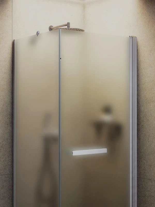 Душевой уголок Maybah Glass MGY-1318-5 900х900х1975 на монопетле Хром матовый стекло сатиновое