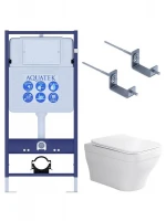 Комплект унитаза с инсталляцией Aquatek Set Aquatek Амадео KKI2 цвет Белый с сиденьем Микролифт
