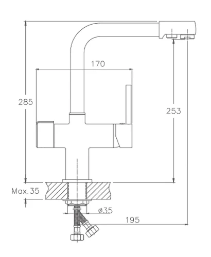 Смеситель для кухни Haiba HB70088-9 Бежевый