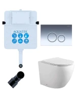 Комплект унитаза со смывным бачком Aquatek Set BW Aquatek Европа-018 3в1 цвет Белый с сиденьем Микролифт и клавишей смыва цвет Хром глянцевый