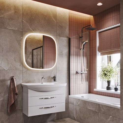 Зеркало Aqwella Aura A 80 AUR0208AH с подсветкой с бесконтактным выключателем стекло