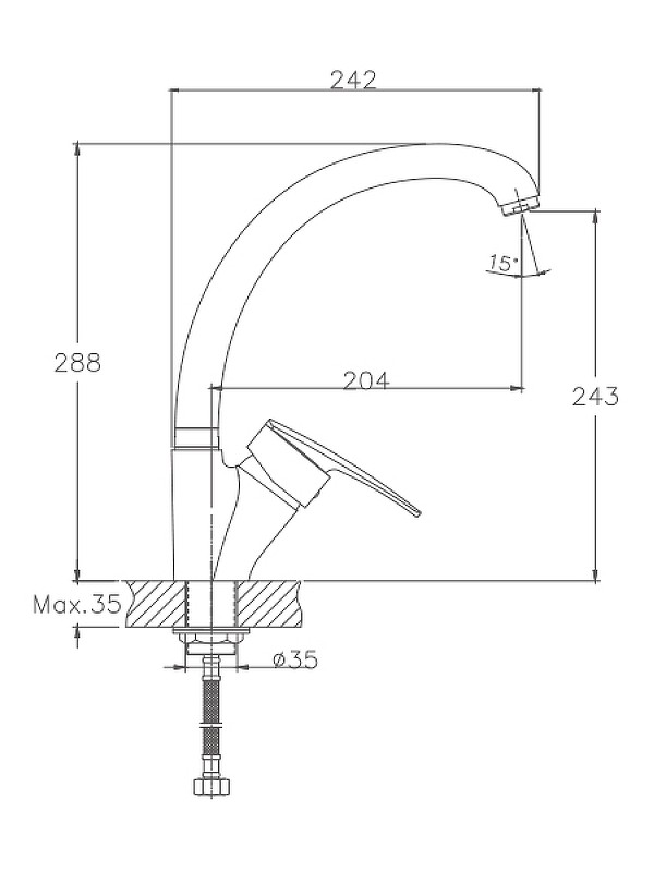 Смеситель для кухни Haiba HB4106-2