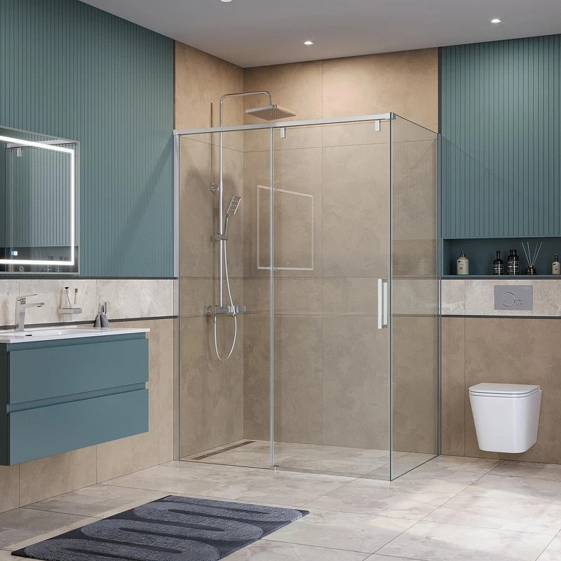 Душевой уголок BelBagno Soft Close-1 130x90 SOFT_CLOSE-1-AH-1-130/90-C-Cr профиль Хром стекло прозрачное