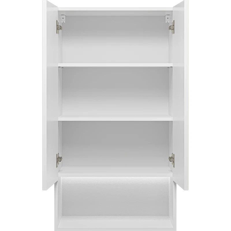 Подвесной шкаф Brevita Vega 60 VEG-08060-011 над стиральной машиной Белый матовый Золото МДФ / ЛДСП