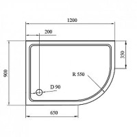 Душевой поддон из стеклокомпозита Cezares Tray SMC 120x90 L TRAY-M-RH-120/90-550-35-W-L Белый