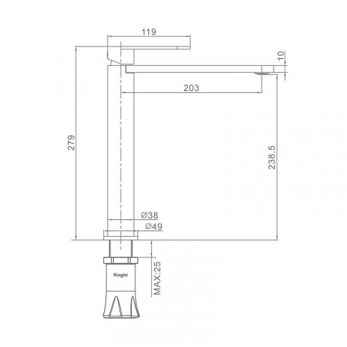 Смеситель для раковины Raglo R10.15.05 цвет Сатин