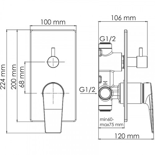 Смеситель для душа WasserKRAFT Aisch 5571 Золото матовое латунь встраиваемый