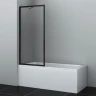 Шторка на ванну WasserKRAFT Abens 80 20W01-80 MB Fixed WasserSchutz профиль Черный матовый стекло прозрачное