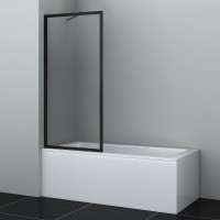 Шторка на ванну WasserKRAFT Abens 80 20W01-80 MB Fixed WasserSchutz профиль Черный матовый стекло прозрачное