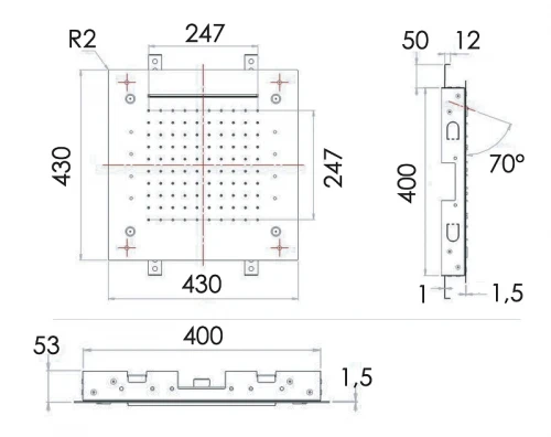 Верхний душ Remer 357RS43NC цвет Хром