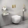 Унитаз с инсталляцией Grossman Style 97.4455S.05.30M цвет Белый с сиденьем Микролифт с клавишей смыва цвет Золото