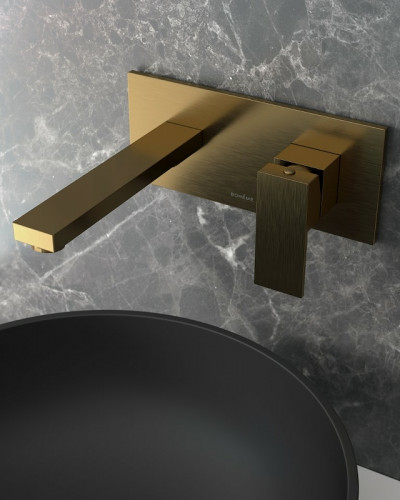 Смеситель для раковины Boheme Qubic 475-BR Бронза латунь