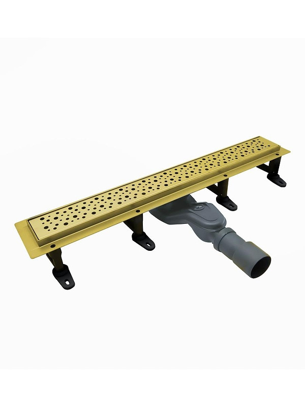 Душевой лоток Cezares Движение (Slider) SLIDER-LD-80-BORO с решеткой цвет Брашированное золото